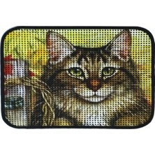 ‎Miapet Miapet Elekli Desenli Kedi Tuvalet Önü Paspası 60 x 45 cm Bahar