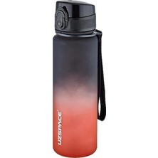 Generic 500ML Soft Touch Çift Renk Motivasyon Su Matarası (Siyah-Kırmızı)