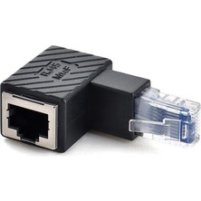 Lunatic 3752 RJ45 Dişi Erkek 90 Derece Internet Ethernet Kablo Uç Çevirici Adaptör Dişi Erkek Rj