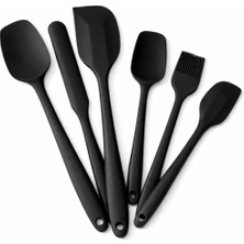 VİvaLuxe Vıvaluxe 6 Parça Silikon Mutfak Gereçleri Seti, Isıya Dayanıklı Spatula, Fırça ve Kaşık Seti, Yapışm