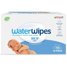 Waterwipes Yeni Doğan  Hassas Ciltler Için 720 Yaprak Bebek Islak Mendili (12 x 60 Adet), Bitki Taba