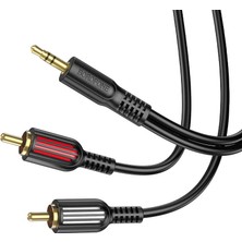 Borofone Kablo Aux Audio 3.5mm To Çift Rca Aux Standart Ses Kablosu 3.5mm Kulakık Çıkışlı Tablet Bil