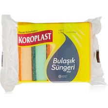 Koroplast Çift Taraflı Düz Bulaşık Süngeri 5'li, Çizik  Iz Bırakmaz, Yağ ve Leke Giderici Pratik Tem