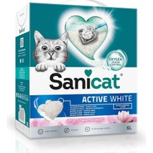 Sanicat Active White Çiçeği Topaklanan Kedi Kumu 6l