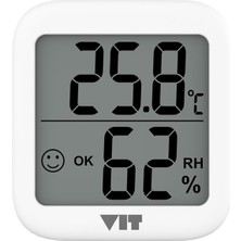 VIT Vıt Iç Mekan Dijital Isı ve Nem Ölçer Beyaz Termometre WVT17 Thermometer