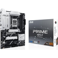 Asus Prime X870-P Anakart Amd Atx, 14+2+1(80A) Güç Desteği, Pcıe 5.0 X16 Gpu Uyumu, 4x M.2, Dd