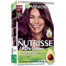 Garnier Nutrisse Yoğun Besleyici Kalıcı Krem Saç Boyası 4.26 Patlıcan Moru