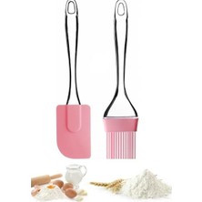 Hero Silikon Spatula ve Fırça Seti, Silikon Yağ Fırçası, Silikon Yağ Sos Yumurta Fırçası, Damla Saplı Mut