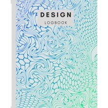 Hero 8" x 10" Logbook With Graph Paper - 100 Pages. Twisted Gradient Beehive - Purple To Blue To On White