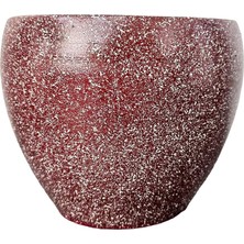 Bitki Tasarımı Ev Dekorasyon Bordo Granit Toprak Saksı Saksılık Salon Çiçeklik - 15 cm