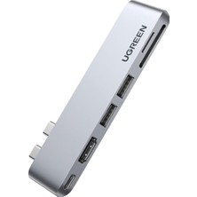 Ugreen Macbook Pro Air Için Thunderbolt 3 Type-C HDMI USB 3.0 Tf Sd Kart Okuyucu Hub Adaptör