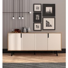 Hero Vm Vertex Mobilya Latina Modern Konsol 180 cm Safir Meşe - Beyaz Safir Meşe-Beyaz 45 x 180