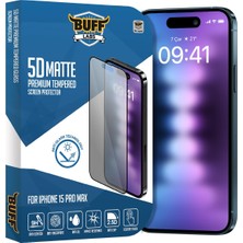 Buff Labs iPhone 15 Pro ile Uyumlu 5d Mat Ekran Koruyucu, BF2306