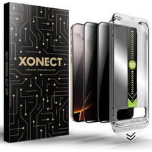 Xonect iPhone 16 Pro Uyumlu Ekran Koruyucu - 9h Temperli Cam, Gizlilik Filtreli, 2’li Paket
