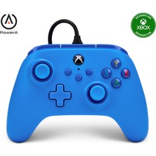 Series X|s ve Windows 10/11 Için Kablolu Powera Controller - Mavi, Gamepad, Kablolu Video Oyun Denet