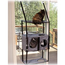 Kh Pet Products Ez Mount Penthouse Townhouse Kedi Mobilyası, Pencere Için 4 Raflı