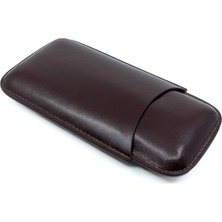 Hero Firebird Deri Puro Kılıfı/seyahat Humidoru Üçlü - Koyu Kahverengi