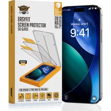 Buff Labs 5d Glass Easyfit 2 Adet Kolay Uygulama Aparatlı Ekran Koruyucu Temperli Şeffaf Cam (Iphone