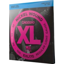 D'addario EXL170 Bas Gitar Tel Seti, Xl, 45-100, Long Scale, Nickel