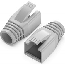 PrimeX Plus Primex PX-CAT710 Cat7 RJ45 Koruma Kılıfı, 10 Adet Gri Cat7 Cover, Ethernet Network Lan Kablo Ucu Kor