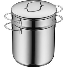 Wmf Mini Makarna Tenceresi, 18 Cm, 3 L, Metal Kapaklı ve Süzgeç Sepetli, Cromargan® Yüksek Kaliteli