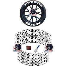 Hero Toyo Tires  Proxes ile Uyumlu Otomobil Motosiklet 3D Araç Lastik Jant Yazısı Arma Sticker Şerit | 8