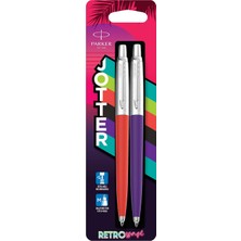 Parker Jotter Originals Tükenmez Kalemler | Retrowave Koleksiyonu | Vermilion Kırmızı ve Indigo Moru