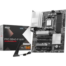 MSI Msı MB Pro B840-P Wıfı Am5 Ddr5 8000MHZ(OC) HDMI 2x M.2 USB 10GBS 2.5g Lan Wı-Fı 7 Atx