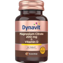 Dynavit Magnesium Citrate 200 Mg & Vitamin D 60 Tablet - Kas & Kemik - Magnezyum Sitrat, D Vitamini