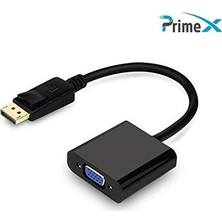 PrimeX Plus Primex PX-1320 Displayport To VGA Aktif Dönüştürücü, Erkek To VGA Dişi Görüntü Çevirici Adaptör, Pc