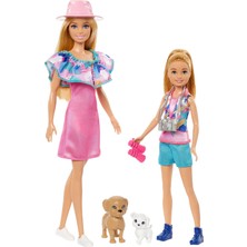 Barbie ve Stacie Kız Kardeşler Ikili Set 2 Evcil Köpek ve Aksesuarlar Bulunan Barbie ve Stacie Kız K