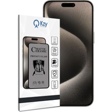 KZY İletişim Kzy Iletişim iPhone 15 Pro ile Uyumlu Tam Kaplayan Mat Seramik Nano Esnek Hayalet Ekran Ko