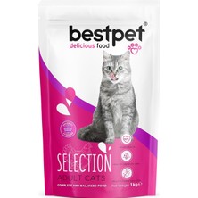 Bestpet Selection Yetişkin, Seçici Kediler Için Tavuk Etli Kuru Mama, 1 kg