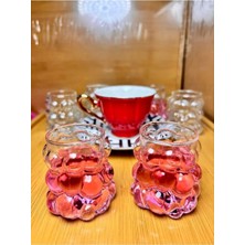 Xesha 6 Lı Boncuk Üzüm Sunum Bardağı Espresso Bardağı Dekoratif Kahve Yanı Üzüm Bardak Shot Bardağı 6 Adet