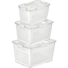 Selka Home - Lavin 2-4-7 Litre Ekru Saklama Kabı