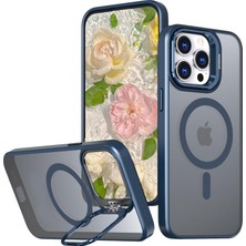 Klassegear iphone 15 Pro Uyumlu Metal Lens Koruma Çerçevesi/standlı Güçlü Mıknatıslı Bağımsız Buton