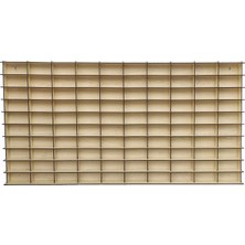 Hero 1/64 Hobi Araba Rafı Yatay 100 Araçlık (Akçaağaç, Mdf)