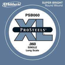 D'Addario Daddarıo PSB060 Bas Gitar Tek Tel, (Re), Pro Steels, 0.060 Gauge,