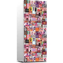 StickieArt Buzdolabı Sticker Kaplama Dolap Kaplama Etiketi Pop Art Music Collage