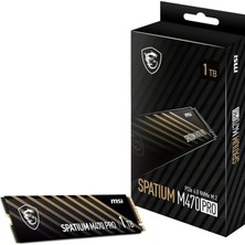 MSI Msı SSD Spatıum M470 Pro Pcıe 4.0 Nvme M.2 1tb R:6000 W:4500