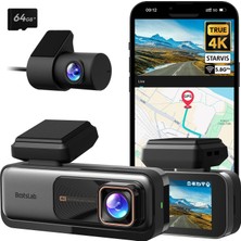 Botslab 980H 4K Ön ve Arka, 4K Araba Cam Ön ve Arka Kamera, Gece Görüşü, Starvıs Cam, A