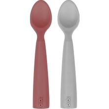 Oioi Nam Nam 2'li Silikon Mama Kaşığı Velvet Rose-Powder Grey