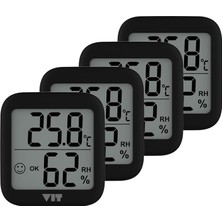 VIT Vıt 4'lü Iç Mekan Dijital Isı ve Nem Ölçer Siyah Termometre BVT17-03 Thermometer