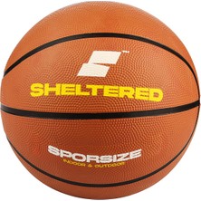 Sporsize Kauçuk Basketbol Topu Outdoor - Dış Alan (Kahverengi, 5 Numara)