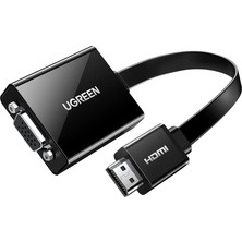 Ugreen HDMI VGA Kablo Adaptörü 1080P Üzerinde Hdtv Aktif Ses Aktarımı Konverterkabel Pc Laptop Için,