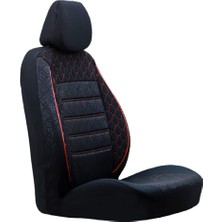 Hero Smrautoaccessory Fiat Tofaş Kartal Oto Koltuk Kilifi Gof Siyah-Kirmizi ile Uyumlu SMRNM-1218