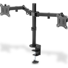 Digitus Dıgıtus Monitör Tutucusu - Masa Kelepçesi - 2 Monitör - 32 Inçe Kadar - 3x 8 Kg'a Kadar - Vesa 75X75