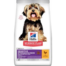 Hill's Scıence Plan Hassas Mide  Deri Yetişkin Küçük ve Mini Irk Tavuklu Köpek Maması 1.5 kg