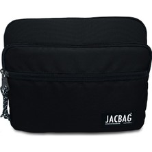 Jacbag Siyah Üç Bölmeli Tablet ve Telefon Çantası/kılıfı Kadın/erkek