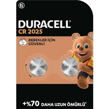 Duracell Cr 2025 Lityum Düğme Pil (2’li Paket) – 3V (CR2025)